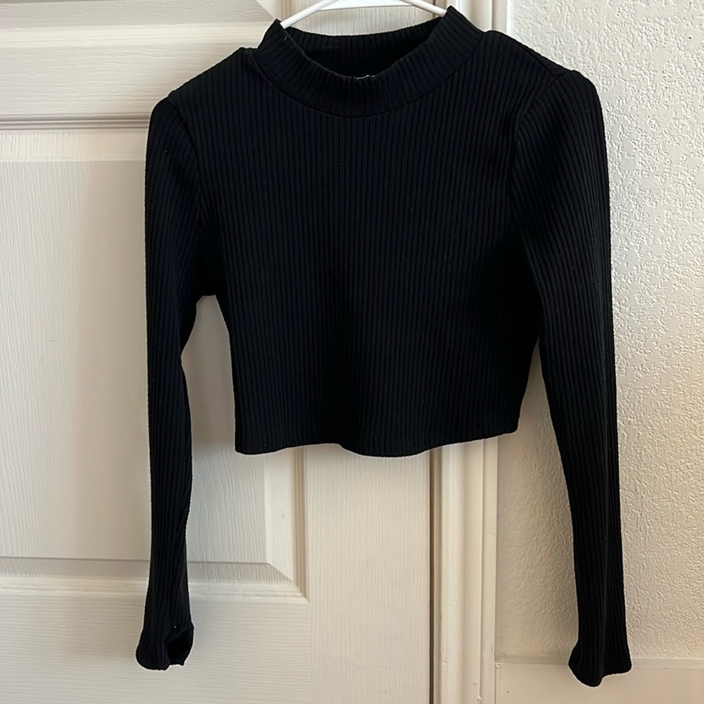 Princess Polly ribbed mockneck cropped top